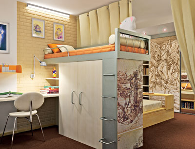 Двухъярусное дизайнерское решение – более нормально для спального места ребенка