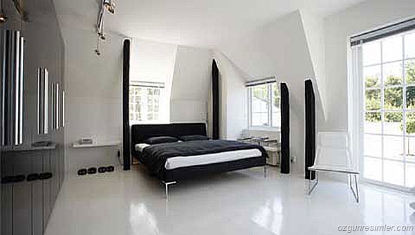дизайн черно белоснежной спальни